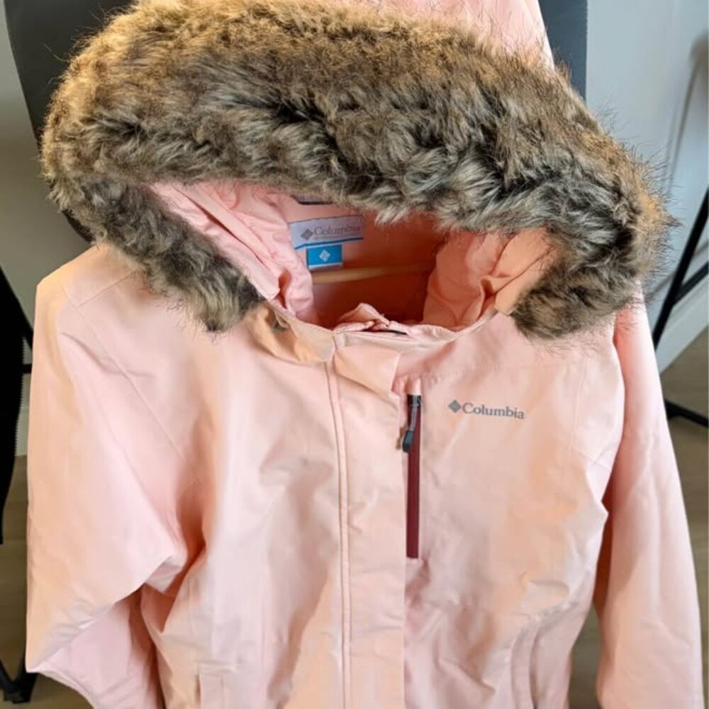 Columbia Omni Heat Ski Jacket, Womens XL Ski Jacket, Salmon Pink